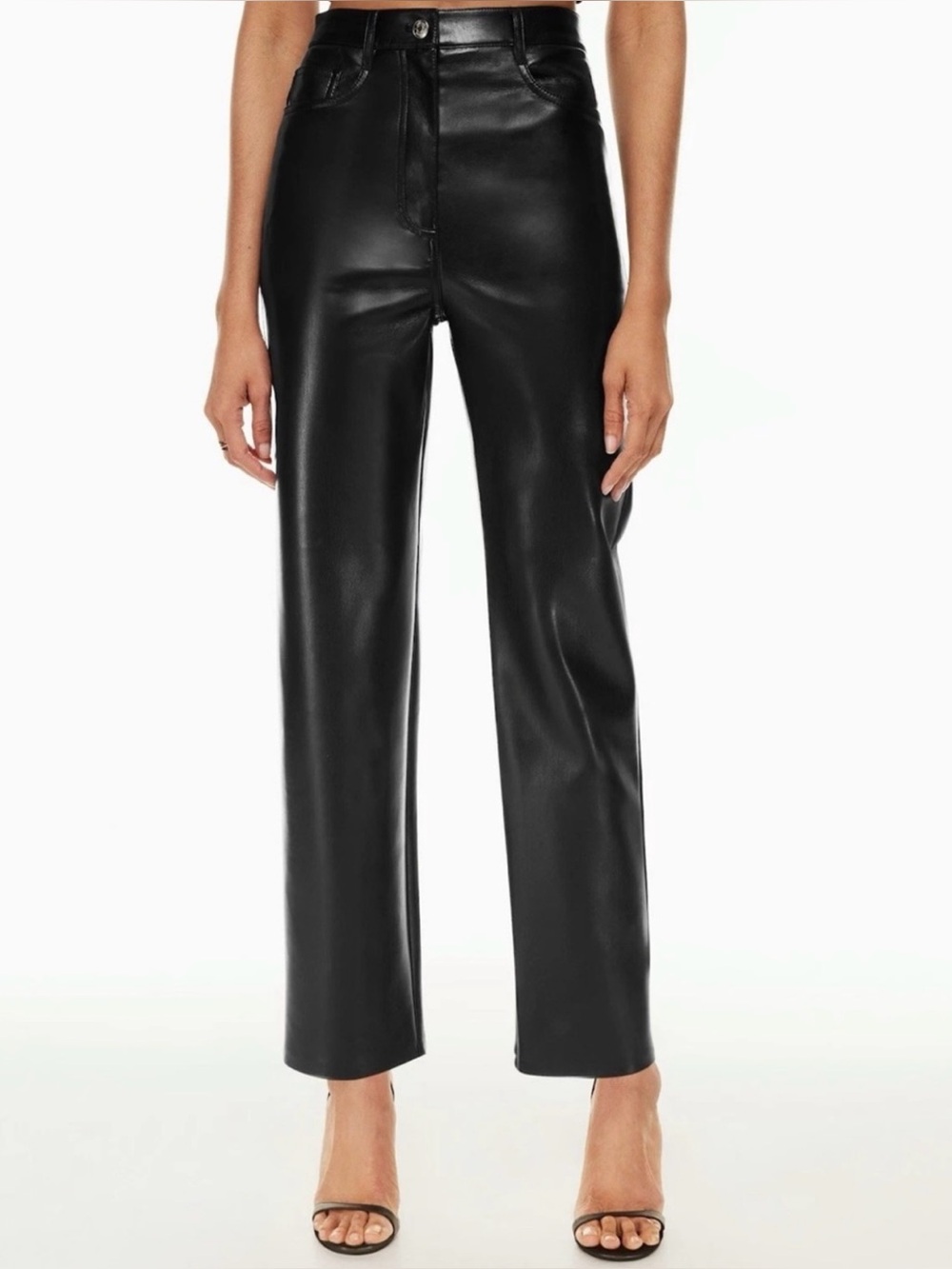 Wilfred The Melina Pant Black Vegan Faux Leather Size 6 Aritzia